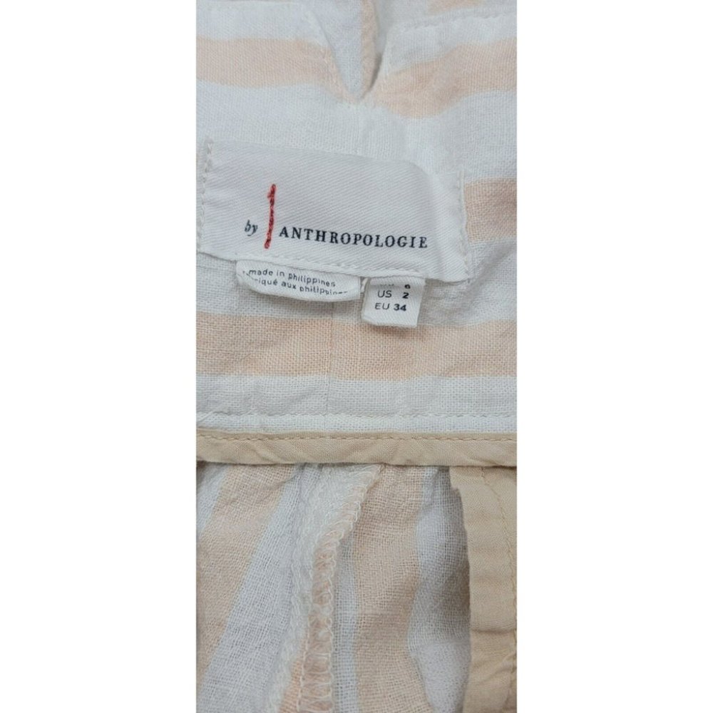 🌞 Anthropologie Oasis Striped Linen High Rise Pants 13" waist - Picture 12 of 12
